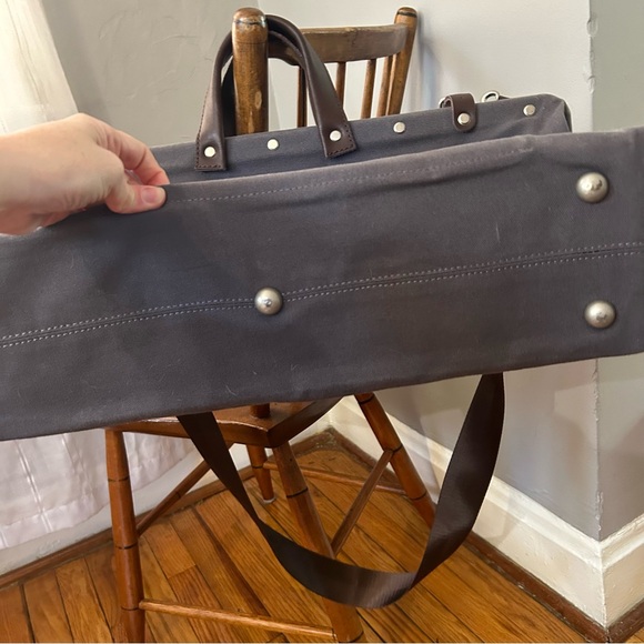 Line of Trade Canvas Weekender Bag Unisex Large Grey Duffle Bag - Picture 5 of 10